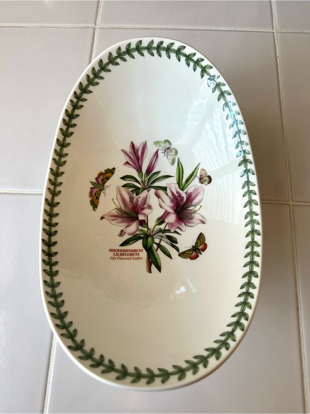Portmeirion Botanic Garden Lily Flowered Azalea Oval Serving Bowl 11” - Picture 2 of 8